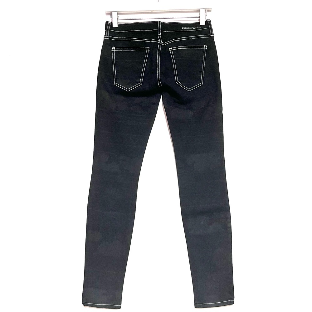 Current Elliott The Skinny Ankle Black Southwest Aztec Print Jeans Size 23 NEW - Picture 2 of 12